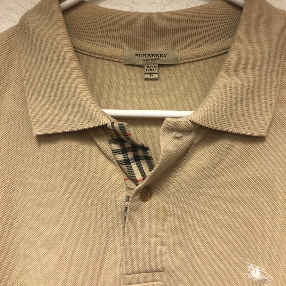 Tan Burberry polo